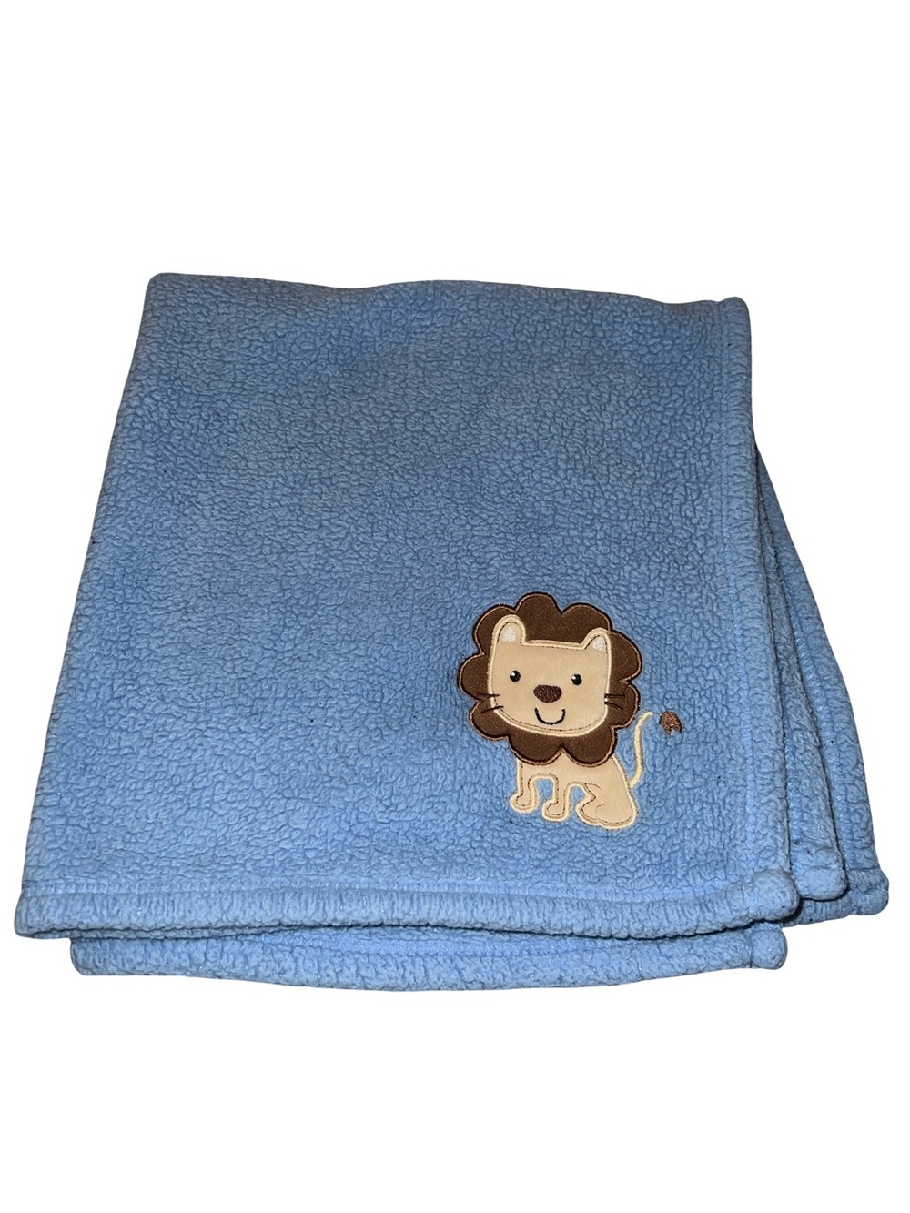 Cutie Pie Lion Blue Baby Blanket  Lovey Plush